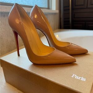 Christian Louboutin SO Kate nude heels. worn only once.